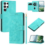 Custodia per telefono in pelle goffrata con tulipani e cordino, For Samsung Galaxy S24+ 5G, For Samsung Galaxy S24 5G, For Samsung Galaxy S23 FE 5G, For Samsung Galaxy S23 Ultra 5G