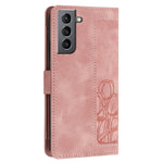 Custodia per telefono in pelle goffrata con tulipani e cordino, For Samsung Galaxy S22+ 5G, For Samsung Galaxy S22 5G, For Samsung Galaxy S21 FE 5G, For Samsung Galaxy S21 5G