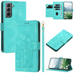 Custodia per telefono in pelle goffrata con tulipani e cordino, For Samsung Galaxy S22+ 5G, For Samsung Galaxy S22 5G, For Samsung Galaxy S21 FE 5G, For Samsung Galaxy S21 5G