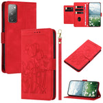 Custodia per telefono in pelle goffrata con tulipani e cordino, For Samsung Galaxy S23+ 5G, For Samsung Galaxy S23 5G, For Samsung Galaxy S20 FE, For Samsung Galaxy S22 Ultra 5G