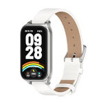 Cinturino per orologio in pelle PU in microfibra con guscio metallico Mijobs, For Xiaomi Smart Band 9 Active / Redmi Band 3