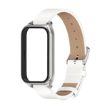 Cinturino per orologio in pelle PU in microfibra con guscio metallico Mijobs, For Xiaomi Smart Band 9 Active / Redmi Band 3