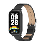 Cinturino per orologio in pelle PU in microfibra con guscio metallico Mijobs, For Xiaomi Smart Band 9 Active / Redmi Band 3