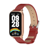 Cinturino per orologio in pelle PU in microfibra con guscio metallico Mijobs, For Xiaomi Smart Band 9 Active / Redmi Band 3