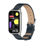 Cinturino per orologio in pelle PU in microfibra con guscio metallico Mijobs, For Xiaomi Smart Band 9 Active / Redmi Band 3