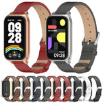 Cinturino per orologio in pelle PU in microfibra con guscio metallico Mijobs, For Xiaomi Smart Band 9 Active / Redmi Band 3