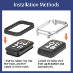 Cinturino per orologio in pelle PU in microfibra con guscio metallico Mijobs, For Xiaomi Smart Band 9 Active / Redmi Band 3