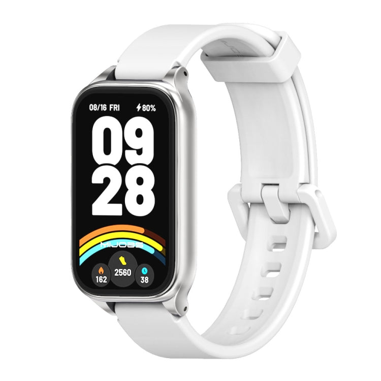 Cinturino per orologio in silicone con guscio metallico Mijobs, For Xiaomi Smart Band 9 Active / Redmi Band 3