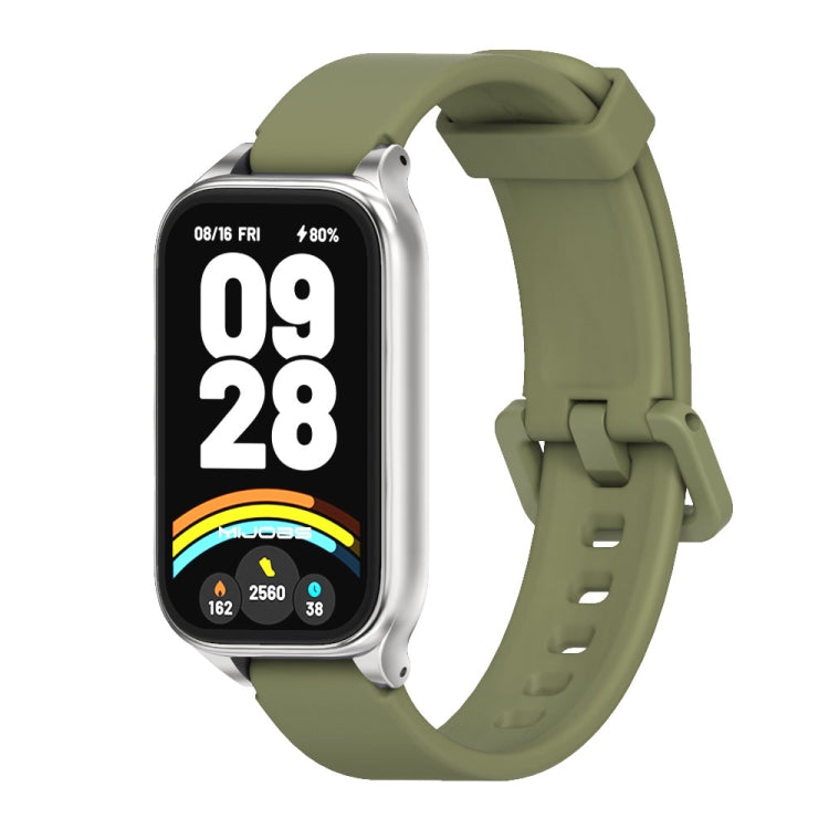 Cinturino per orologio in silicone con guscio metallico Mijobs, For Xiaomi Smart Band 9 Active / Redmi Band 3