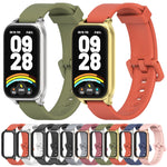 Cinturino per orologio in silicone con guscio metallico Mijobs, For Xiaomi Smart Band 9 Active / Redmi Band 3