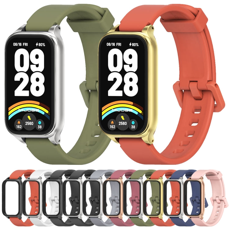 Cinturino per orologio in silicone con guscio metallico Mijobs, For Xiaomi Smart Band 9 Active / Redmi Band 3