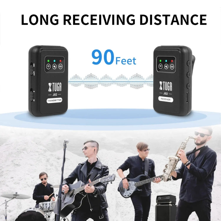 XTUGA J02 2.4G Stereo Wireless In-Ear Mini Monitor System con trasmettitore e ricevitore, J02