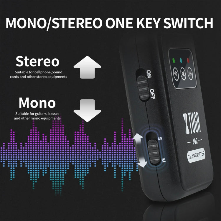 XTUGA J02 2.4G Stereo Wireless In-Ear Mini Monitor System con trasmettitore e ricevitore, J02