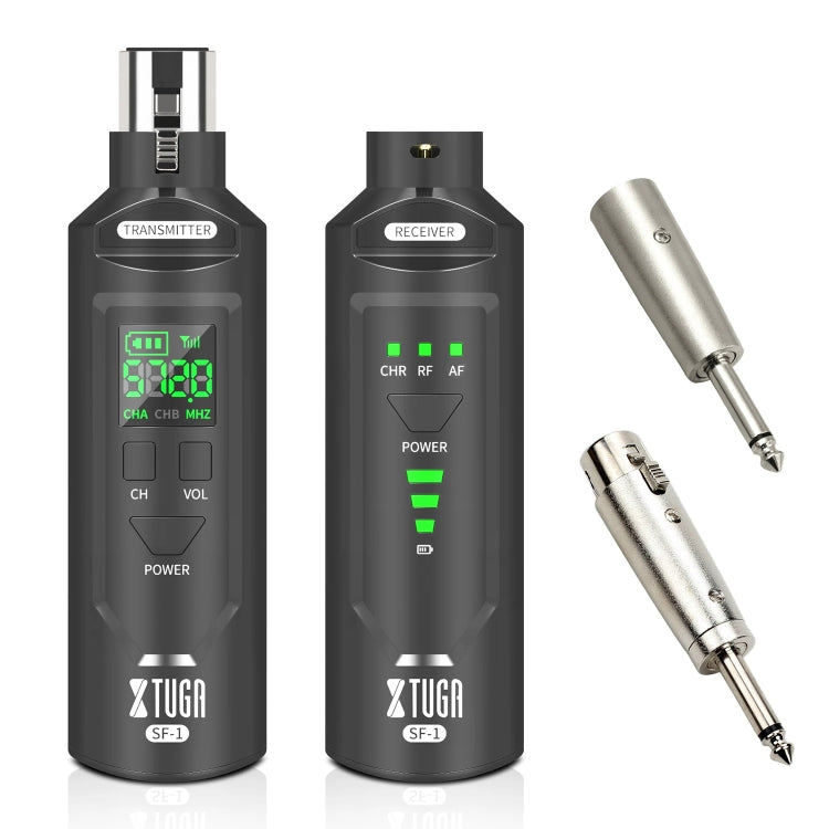 XTUGA SF-1 Trasmettitore e ricevitore XLR wireless Adattatore wireless UHF per microfono cablato / chitarra, SF-1