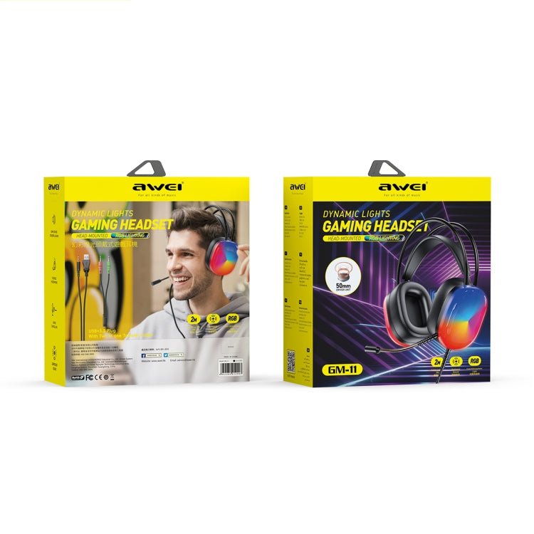 Awei GM-11 Cuffie cablate luminose, lunghezza cavo: 2 m