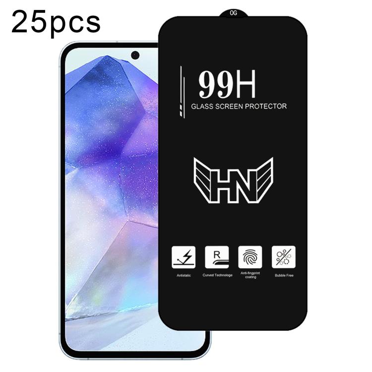 25 pezzi di pellicola in vetro temperato a schermo intero con grande arco in alluminio, For Samsung Galaxy A16, For Samsung Galaxy A16 5G, For Samsung Galaxy A06, For Samsung Galaxy A25, For Samsung Galaxy A15 5G, For Samsung Galaxy A55                ...