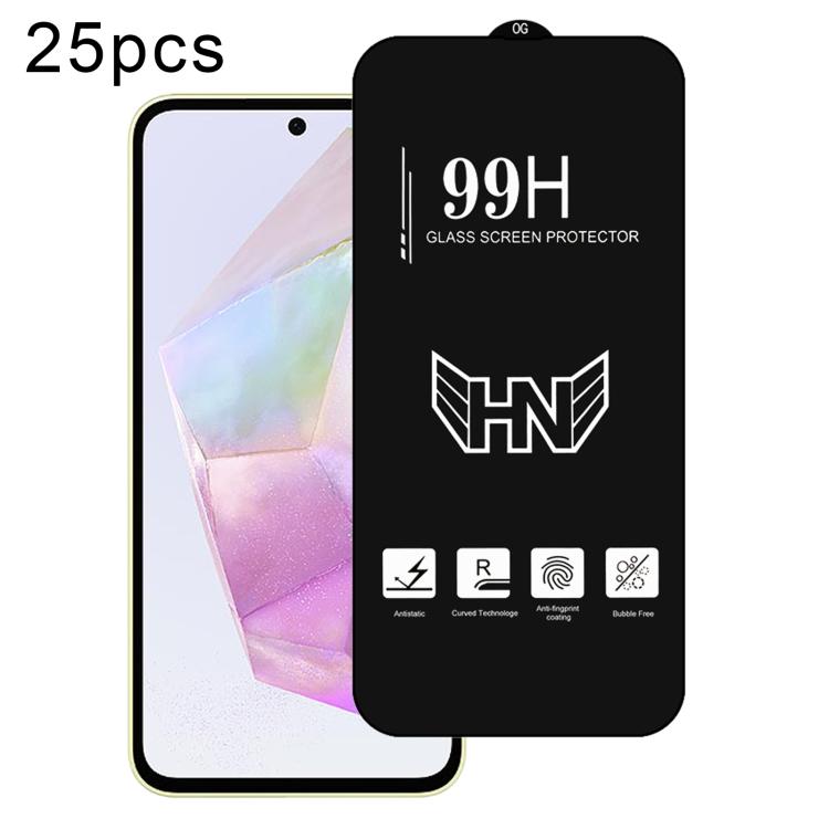 25 pezzi di pellicola in vetro temperato a schermo intero con grande arco in alluminio, For Samsung Galaxy A16, For Samsung Galaxy A16 5G, For Samsung Galaxy A06, For Samsung Galaxy A25, For Samsung Galaxy A15 5G, For Samsung Galaxy A55                ...