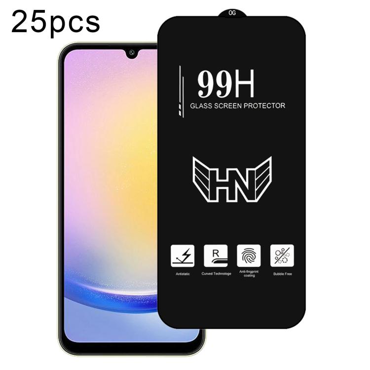 25 pezzi di pellicola in vetro temperato a schermo intero con grande arco in alluminio, For Samsung Galaxy A16, For Samsung Galaxy A16 5G, For Samsung Galaxy A06, For Samsung Galaxy A25, For Samsung Galaxy A15 5G, For Samsung Galaxy A55                ...