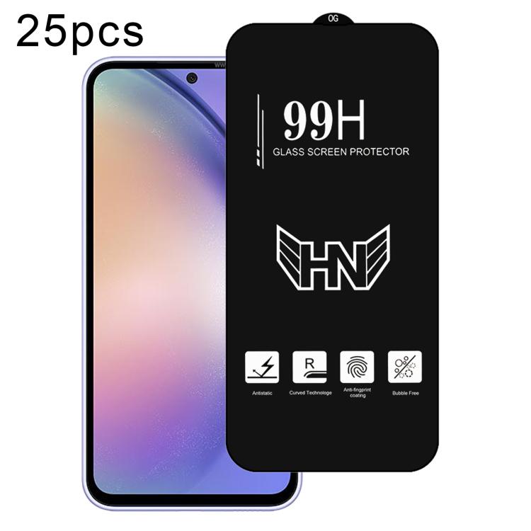 25 pezzi di pellicola in vetro temperato a schermo intero con grande arco in alluminio, For Samsung Galaxy A16, For Samsung Galaxy A16 5G, For Samsung Galaxy A06, For Samsung Galaxy A25, For Samsung Galaxy A15 5G, For Samsung Galaxy A55                ...