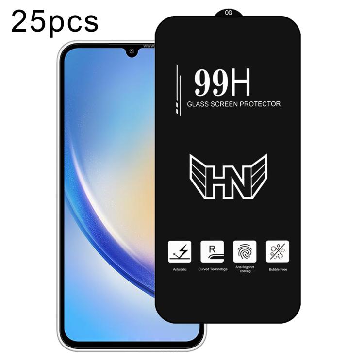 25 pezzi di pellicola in vetro temperato a schermo intero con grande arco in alluminio, For Samsung Galaxy A16, For Samsung Galaxy A16 5G, For Samsung Galaxy A06, For Samsung Galaxy A25, For Samsung Galaxy A15 5G, For Samsung Galaxy A55                ...