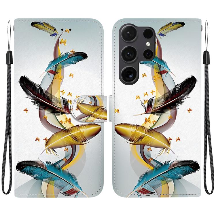 Custodia per telefono in pelle con disegno colorato con texture di cristallo, For Samsung Galaxy S24 Ultra 5G