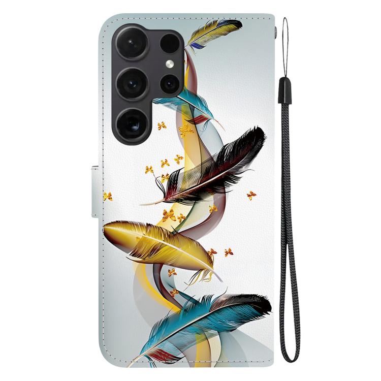 Custodia per telefono in pelle con disegno colorato con texture di cristallo, For Samsung Galaxy S24 Ultra 5G