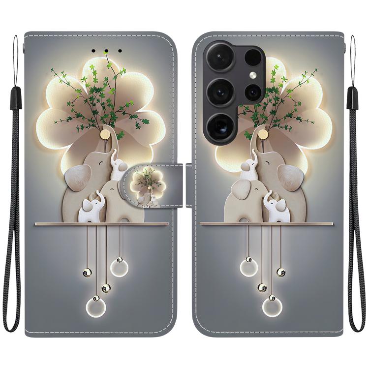 Custodia per telefono in pelle con disegno colorato con texture di cristallo, For Samsung Galaxy S24 Ultra 5G