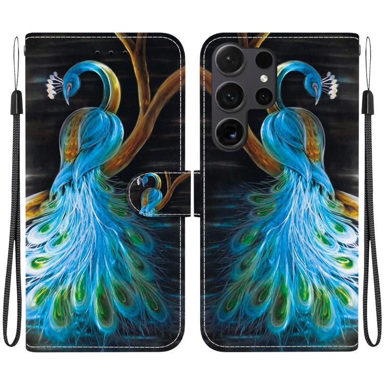 Custodia per telefono in pelle con disegno colorato con texture di cristallo, For Samsung Galaxy S24 Ultra 5G