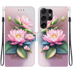 Custodia per telefono in pelle con disegno colorato con texture di cristallo, For Samsung Galaxy S24 Ultra 5G