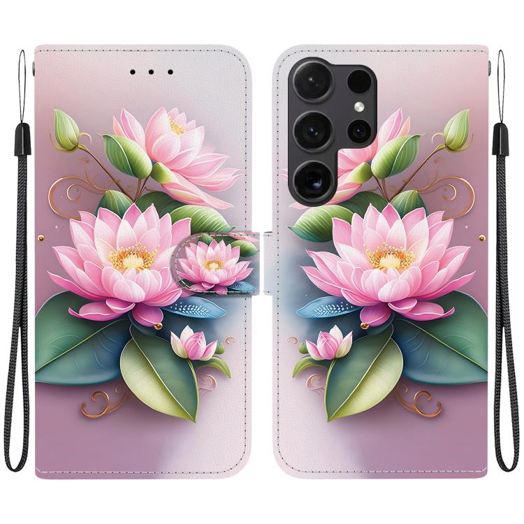 Custodia per telefono in pelle con disegno colorato con texture di cristallo, For Samsung Galaxy S24 Ultra 5G