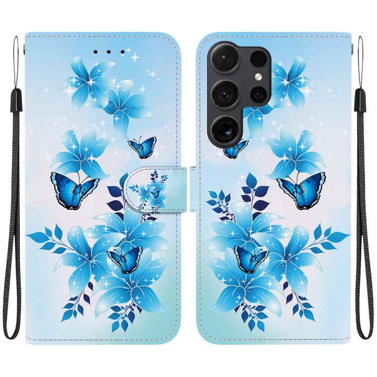 Custodia per telefono in pelle con disegno colorato con texture di cristallo, For Samsung Galaxy S24 Ultra 5G