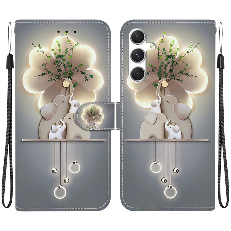 Custodia per telefono in pelle con disegno colorato con texture di cristallo, For Samsung Galaxy S24 5G
