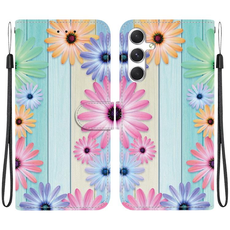Custodia per telefono in pelle con disegno colorato con texture di cristallo, For Samsung Galaxy S24 5G
