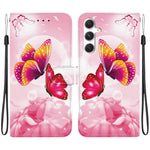 Custodia per telefono in pelle con disegno colorato con texture di cristallo, For Samsung Galaxy S24+ 5G