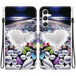 Custodia per telefono in pelle con disegno colorato con texture di cristallo, For Samsung Galaxy S24+ 5G