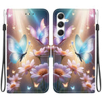 Custodia per telefono in pelle con disegno colorato con texture di cristallo, For Samsung Galaxy S23 FE 5G