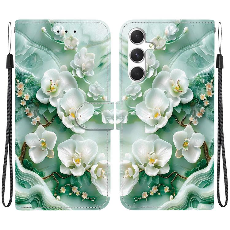 Custodia per telefono in pelle con disegno colorato con texture di cristallo, For Samsung Galaxy S23 FE 5G