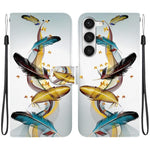 Custodia per telefono in pelle con disegno colorato con texture di cristallo, For Samsung Galaxy S23 5G