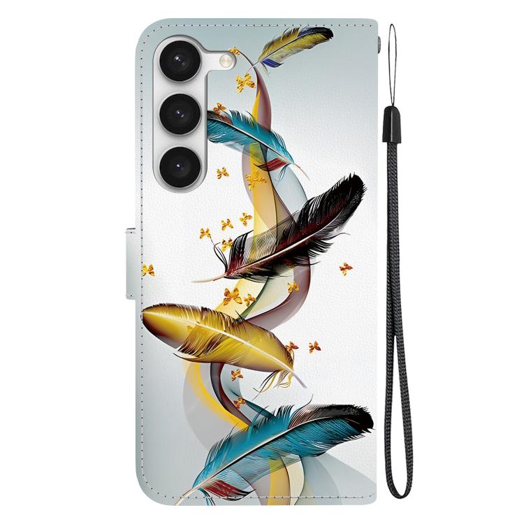 Custodia per telefono in pelle con disegno colorato con texture di cristallo, For Samsung Galaxy S23 5G