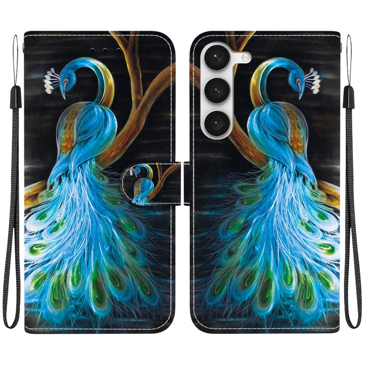 Custodia per telefono in pelle con disegno colorato con texture di cristallo, For Samsung Galaxy S23 5G