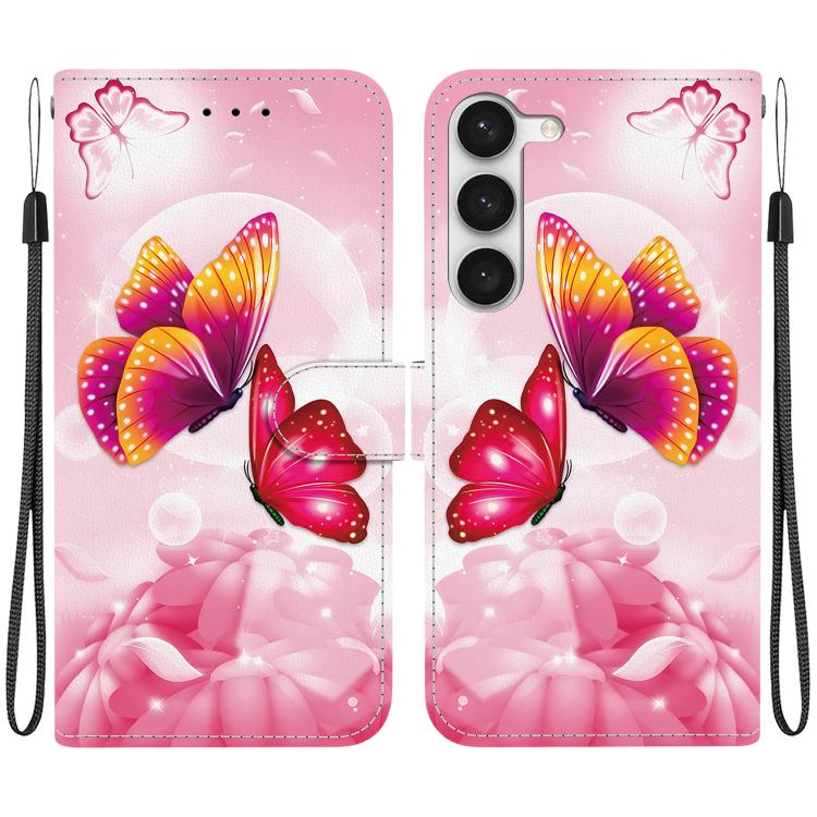 Custodia per telefono in pelle con disegno colorato con texture di cristallo, For Samsung Galaxy S23 5G