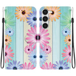 Custodia per telefono in pelle con disegno colorato con texture di cristallo, For Samsung Galaxy S23 5G