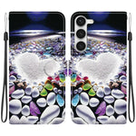 Custodia per telefono in pelle con disegno colorato con texture di cristallo, For Samsung Galaxy S23 5G