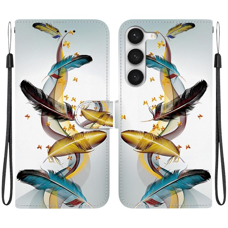 Custodia per telefono in pelle con disegno colorato con texture di cristallo, For Samsung Galaxy S23+ 5G
