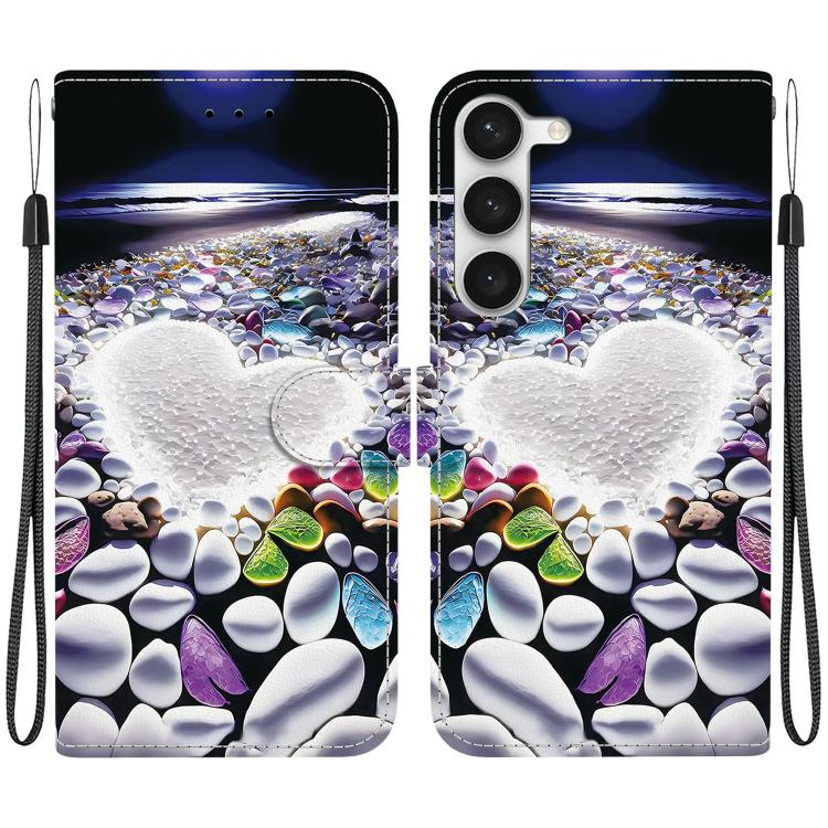 Custodia per telefono in pelle con disegno colorato con texture di cristallo, For Samsung Galaxy S23+ 5G
