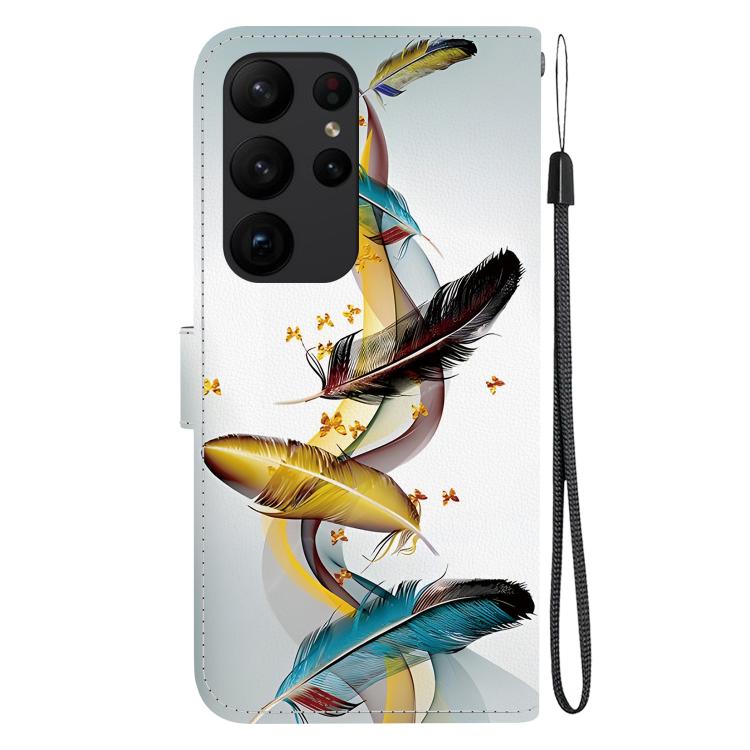 Custodia per telefono in pelle con disegno colorato con texture di cristallo, For Samsung Galaxy S23 Ultra 5G