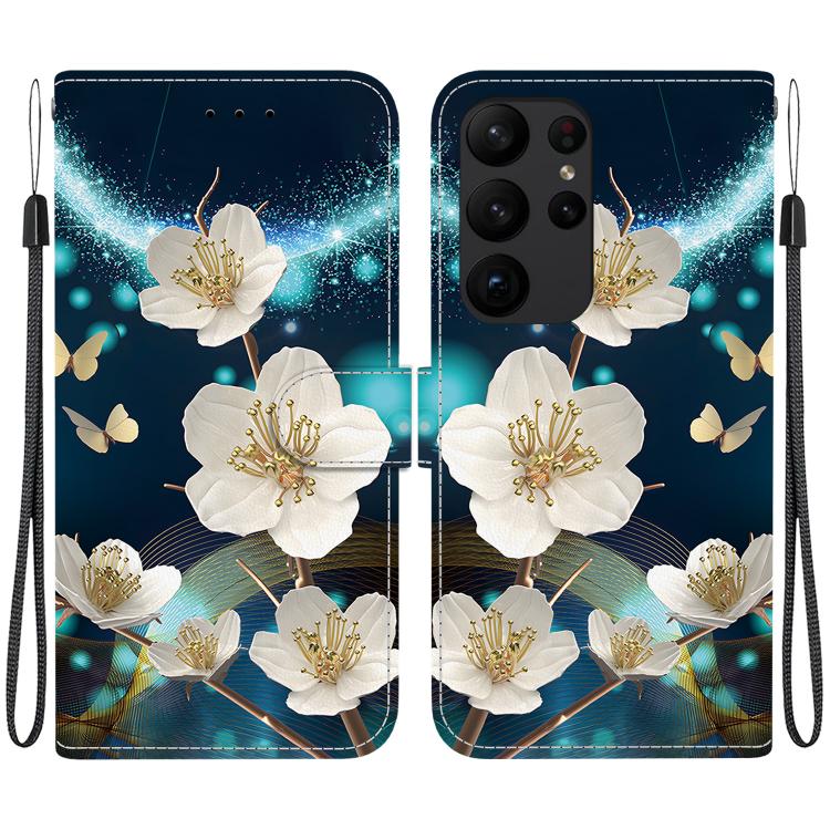 Custodia per telefono in pelle con disegno colorato con texture di cristallo, For Samsung Galaxy S23 Ultra 5G