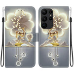 Custodia per telefono in pelle con disegno colorato con texture di cristallo, For Samsung Galaxy S23 Ultra 5G