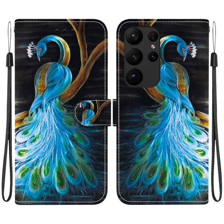 Custodia per telefono in pelle con disegno colorato con texture di cristallo, For Samsung Galaxy S23 Ultra 5G
