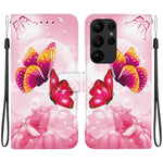 Custodia per telefono in pelle con disegno colorato con texture di cristallo, For Samsung Galaxy S23 Ultra 5G